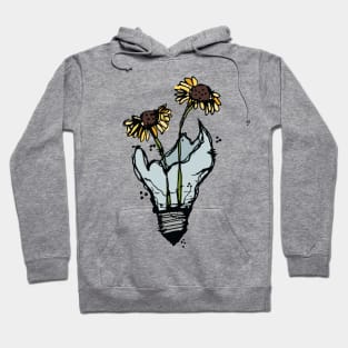 Light bulb with yellow flowers sketch Hoodie